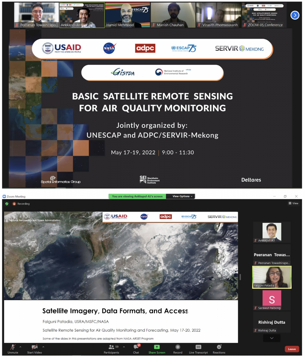 Online training delivered by a team of experts from ADPC, UNESCAP and NASA