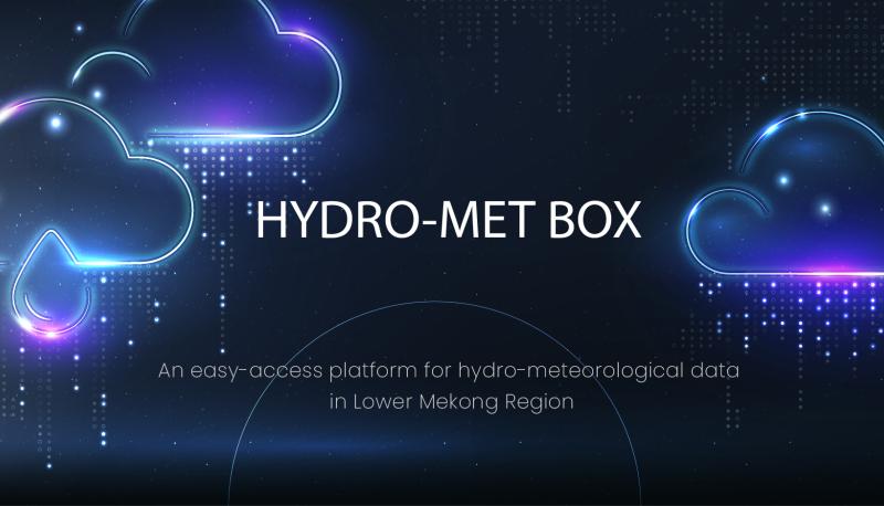 Graphic that reads HYDRO-MET Box is an easy-access platform for hydro-meteorological data in Lower Mekong Region